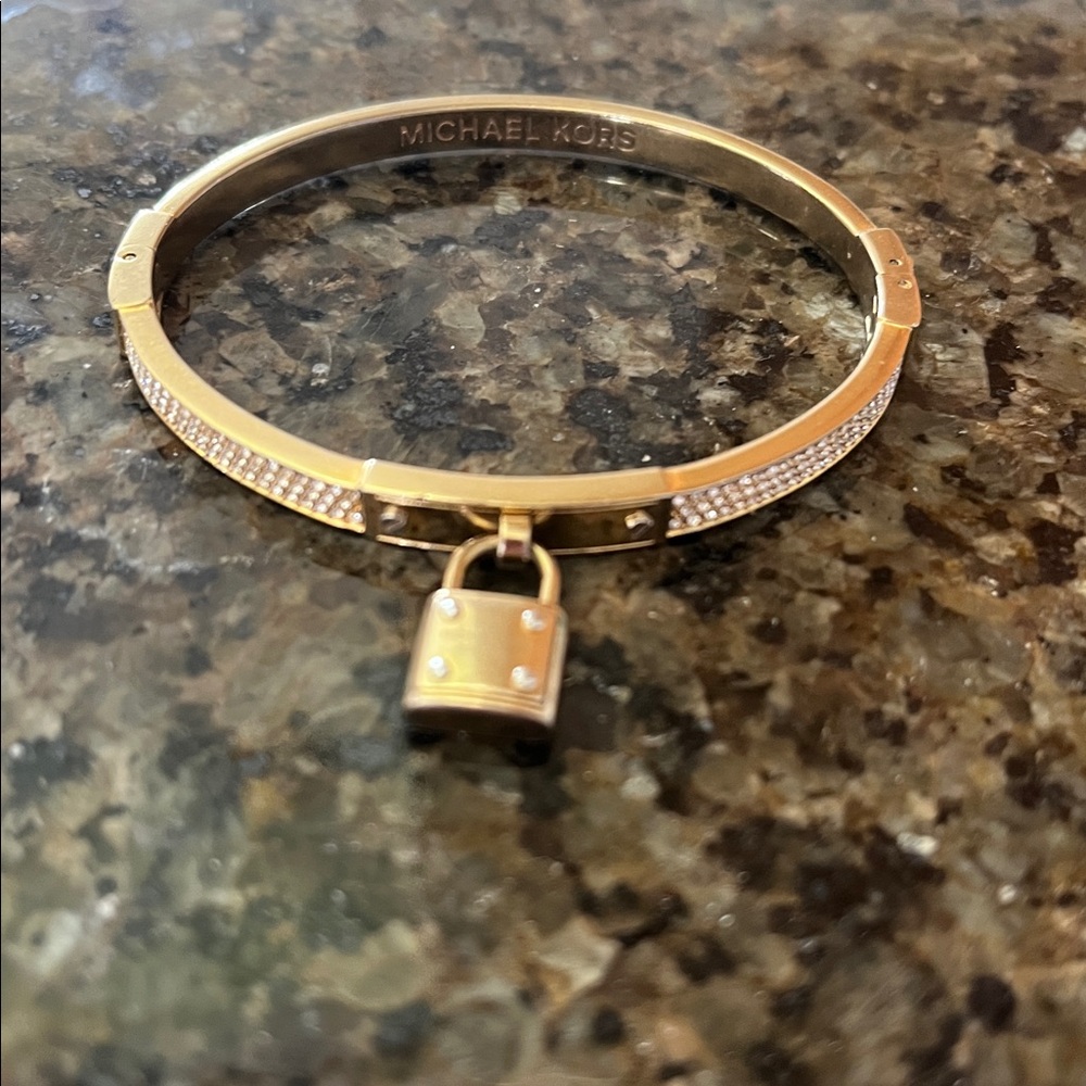 Michael Kors Gold Lock Charm Bracelet